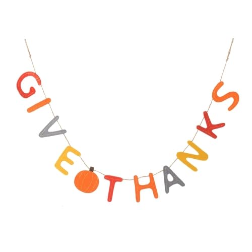 68" Thanksgiving Banner Set of 2, Autumn Give Thanks Bunting Garland
