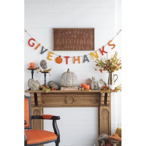 68" Thanksgiving Banner Set of 2, Autumn Give Thanks Bunting Garland