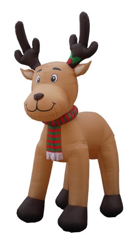Christmas Inflatable Reindeer & Snowman Decoration Bundle