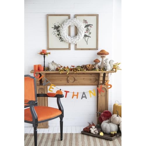68" Thanksgiving Banner Set of 2, Autumn Give Thanks Bunting Garland