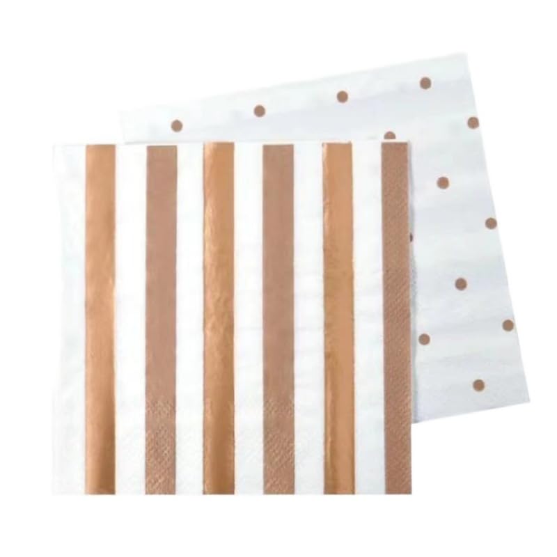 Rose Gold Hexagonal Disposable Paper Plates Cups Napkins Party Set