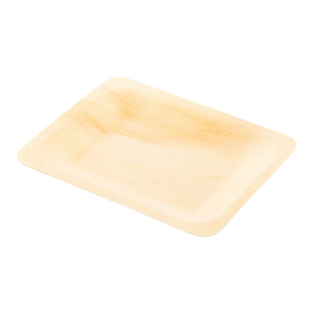 Square Wood Plates & Bamboo Tasting Spoons – 400 Pieces