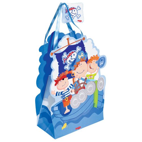 Pirate Ship Gift Bag with Gift Tag – 8 × 16 × 5"