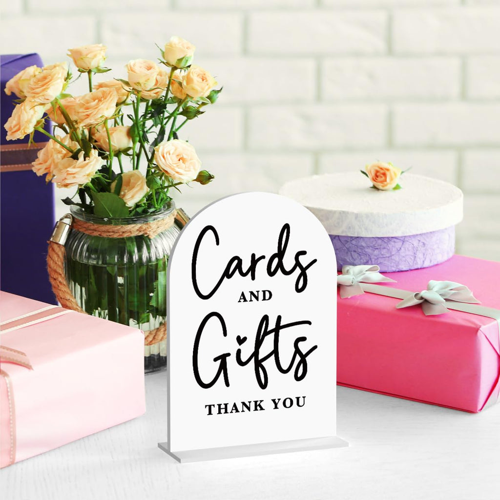 White Acrylic Wedding Cards & Gifts Sign
