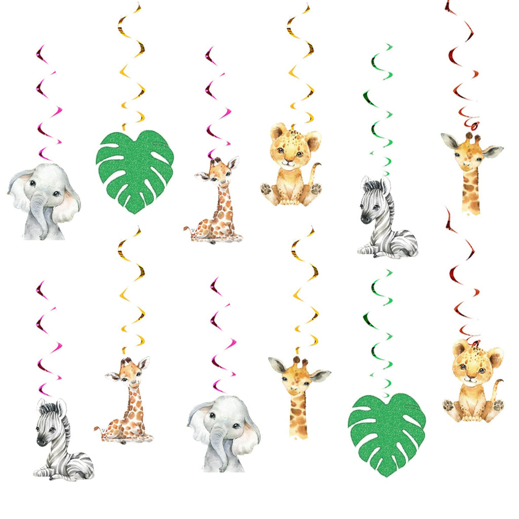Wild One Safari Hanging Swirls – 12 Pieces