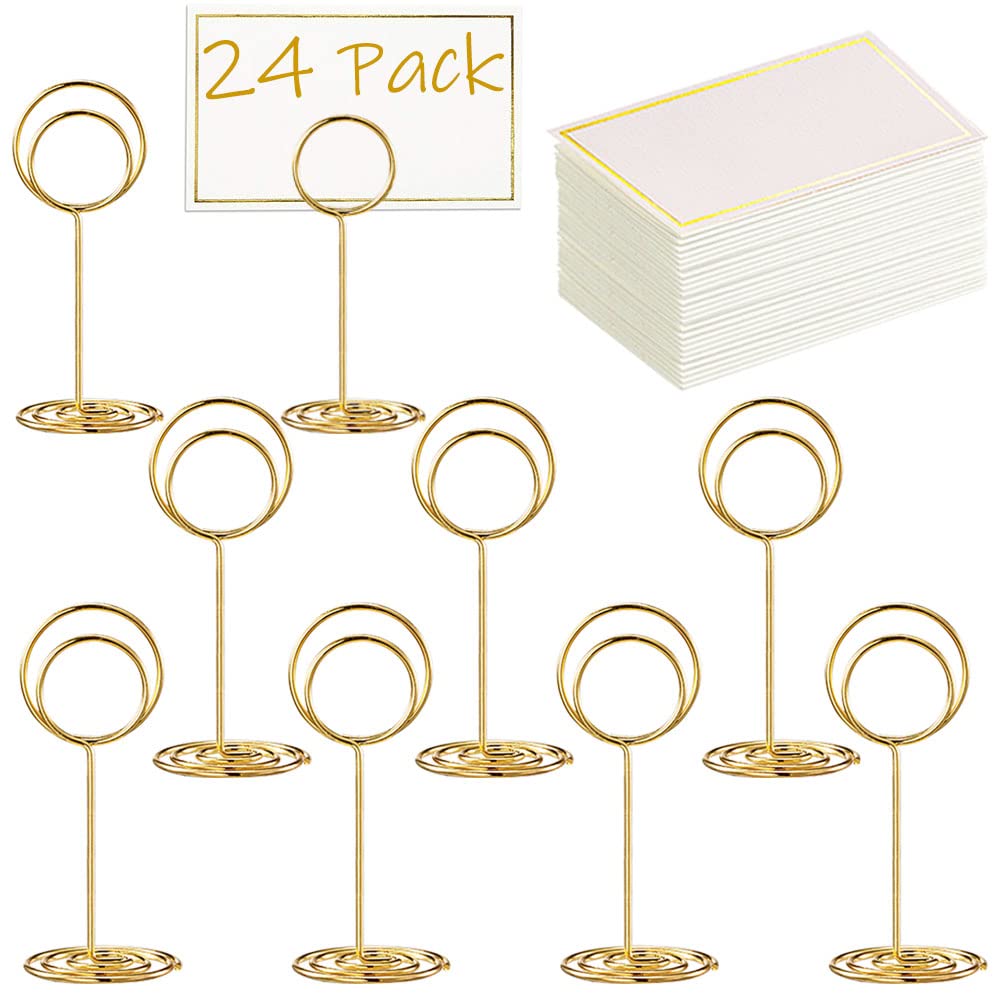 Mini Table Number Holders & Place Cards – 24 Sets