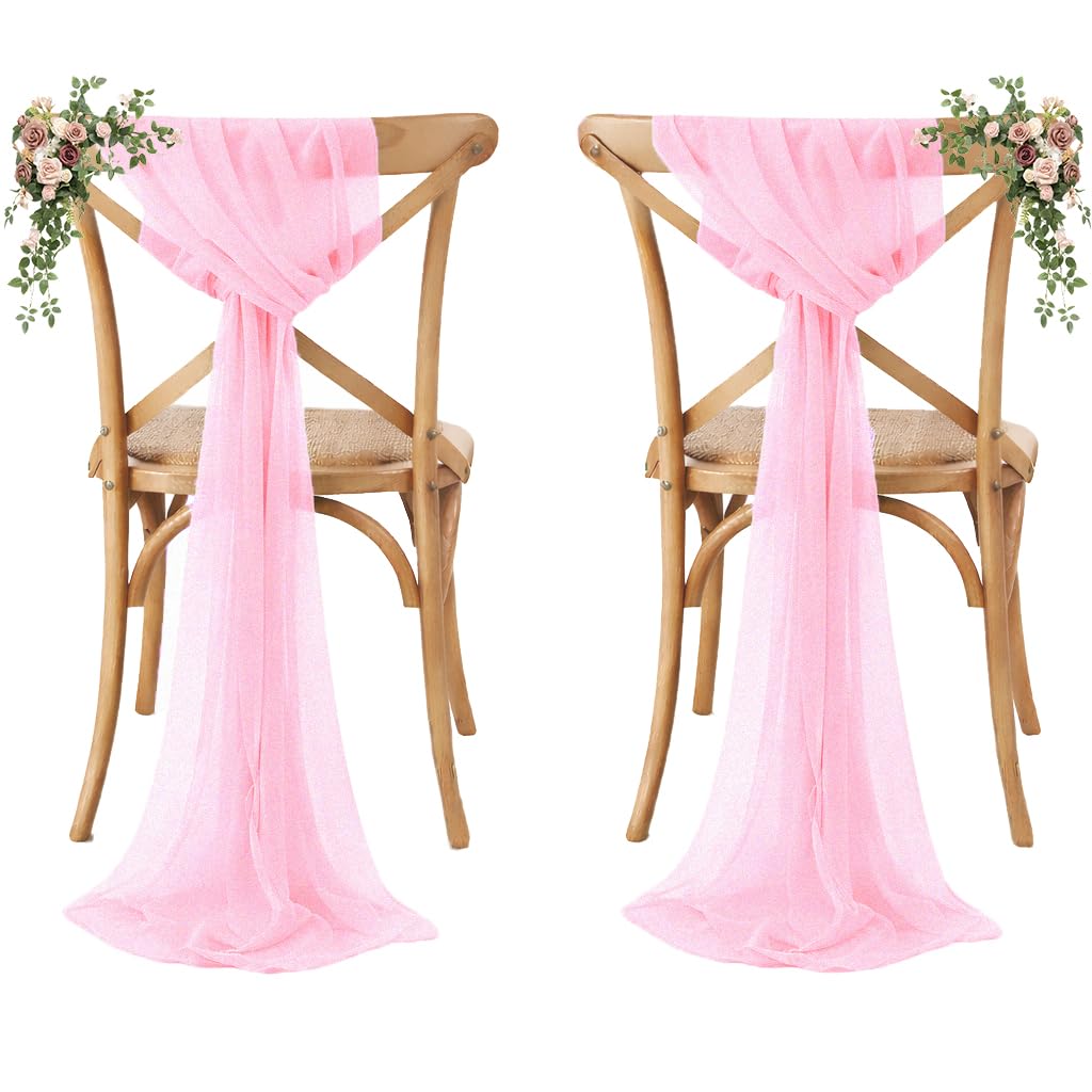 Bubblegum Pink Chiffon Chair Sashes – 200 Pieces