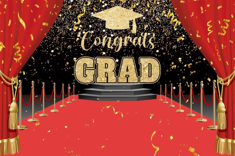 Red Carpet Graduation Backdrop – 20 × 10 ft