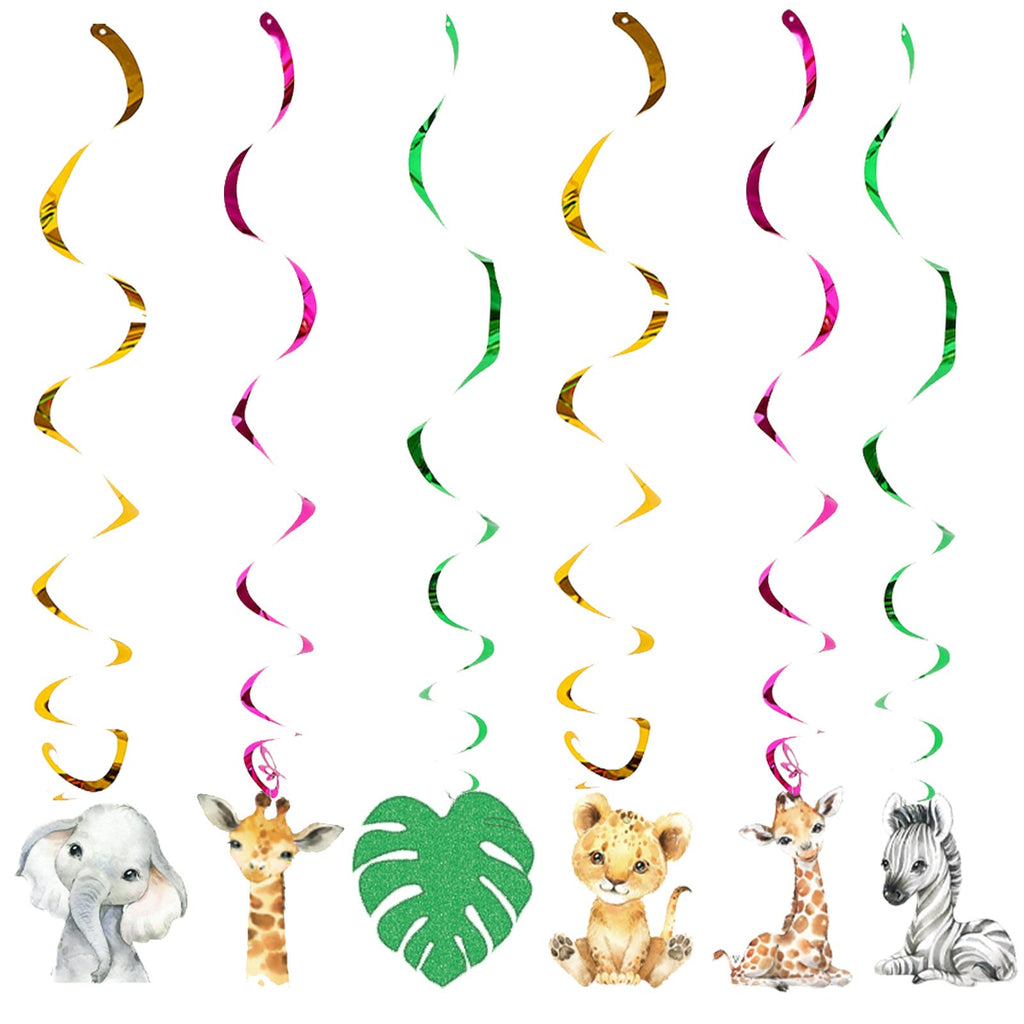 Wild One Safari Hanging Swirls – 12 Pieces