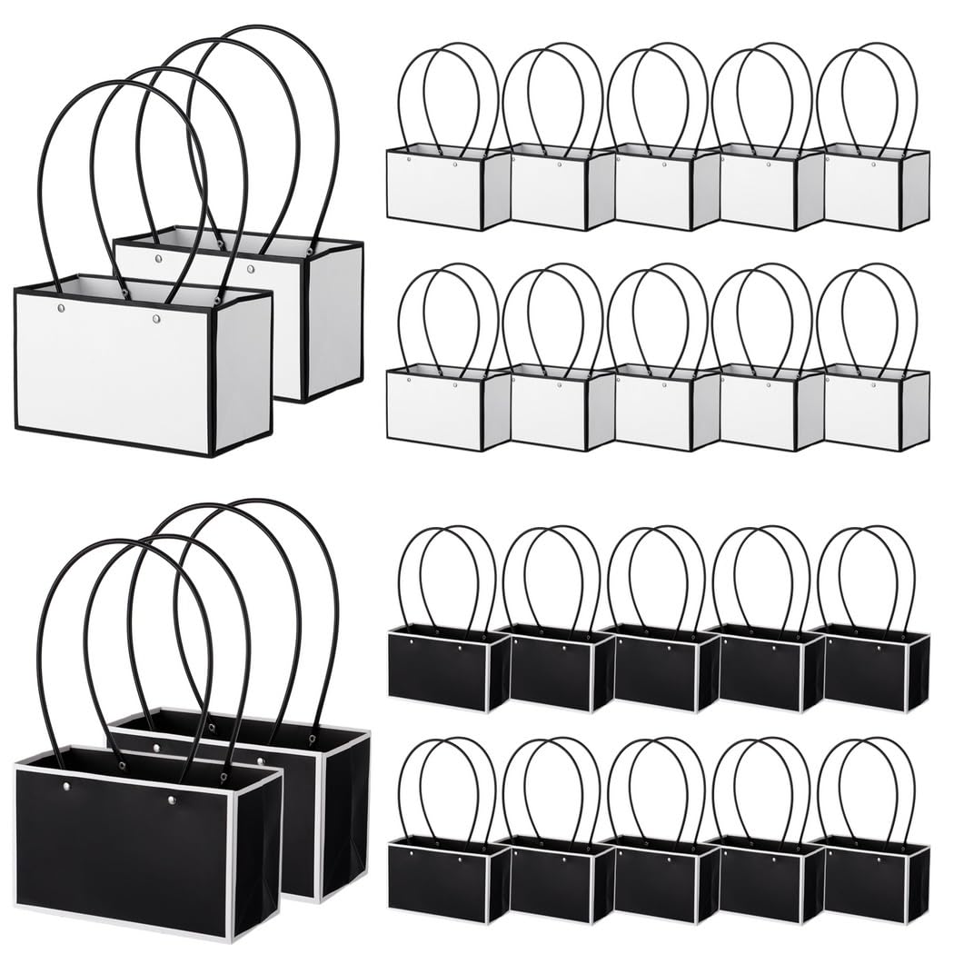 Flower Bouquet Gift Bags with Handles – 24 Pieces