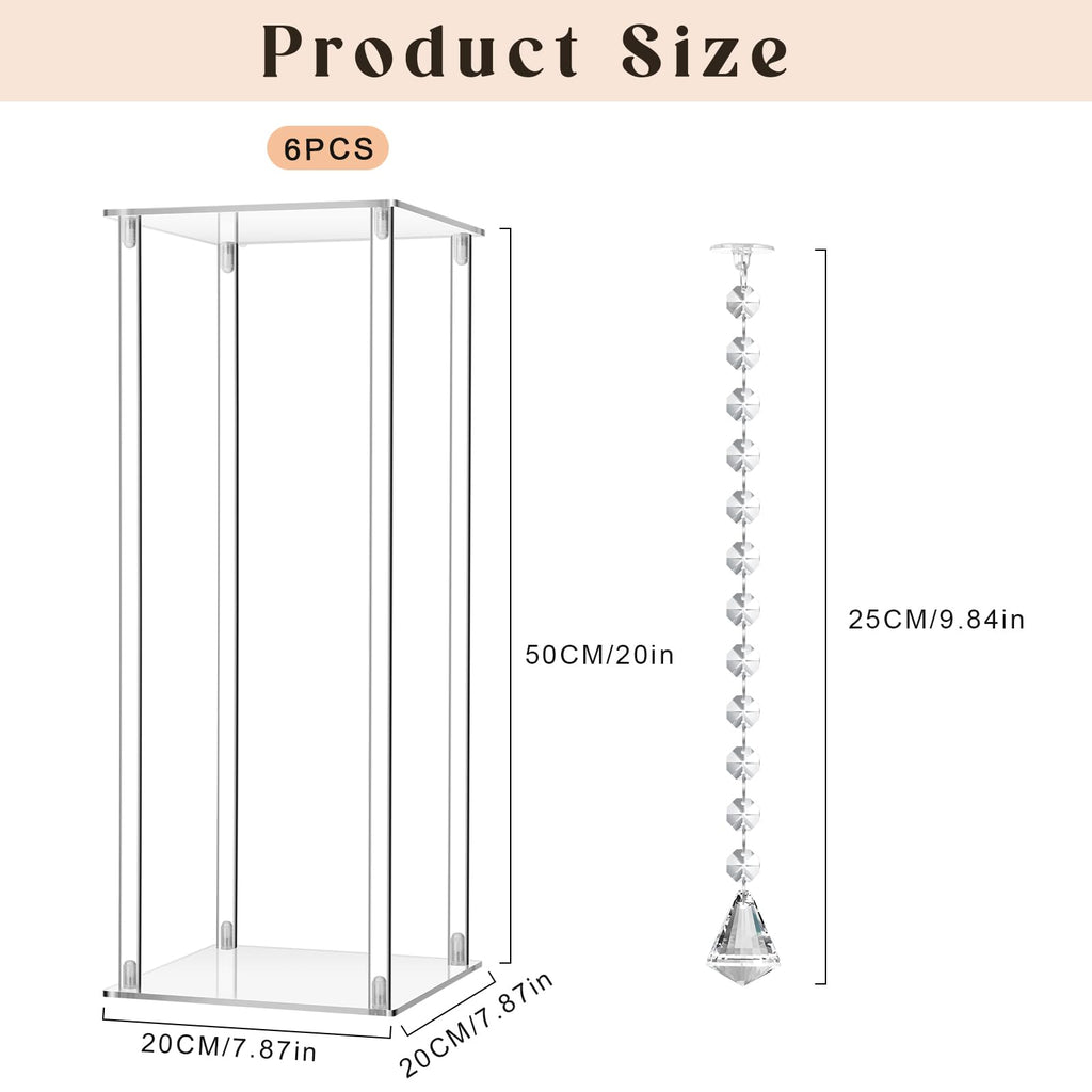 20" Acrylic Flower Stand with Hanging Crystals