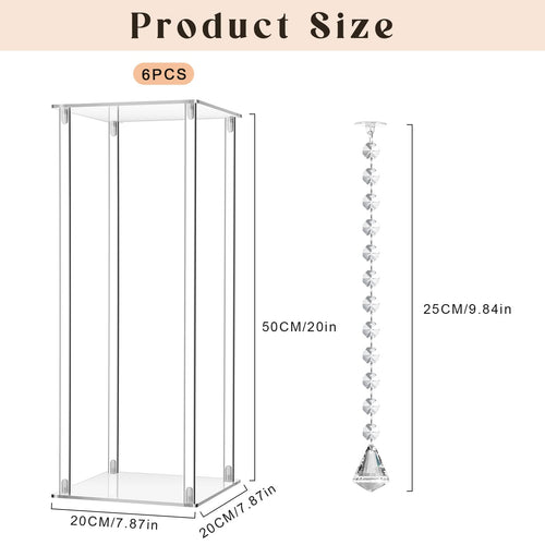 20" Acrylic Flower Stand with Hanging Crystals