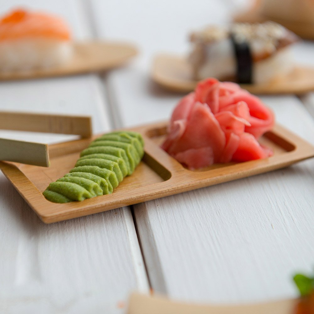 Bamboo Rectangle Plates & Tasting Spoons – 200 Pieces