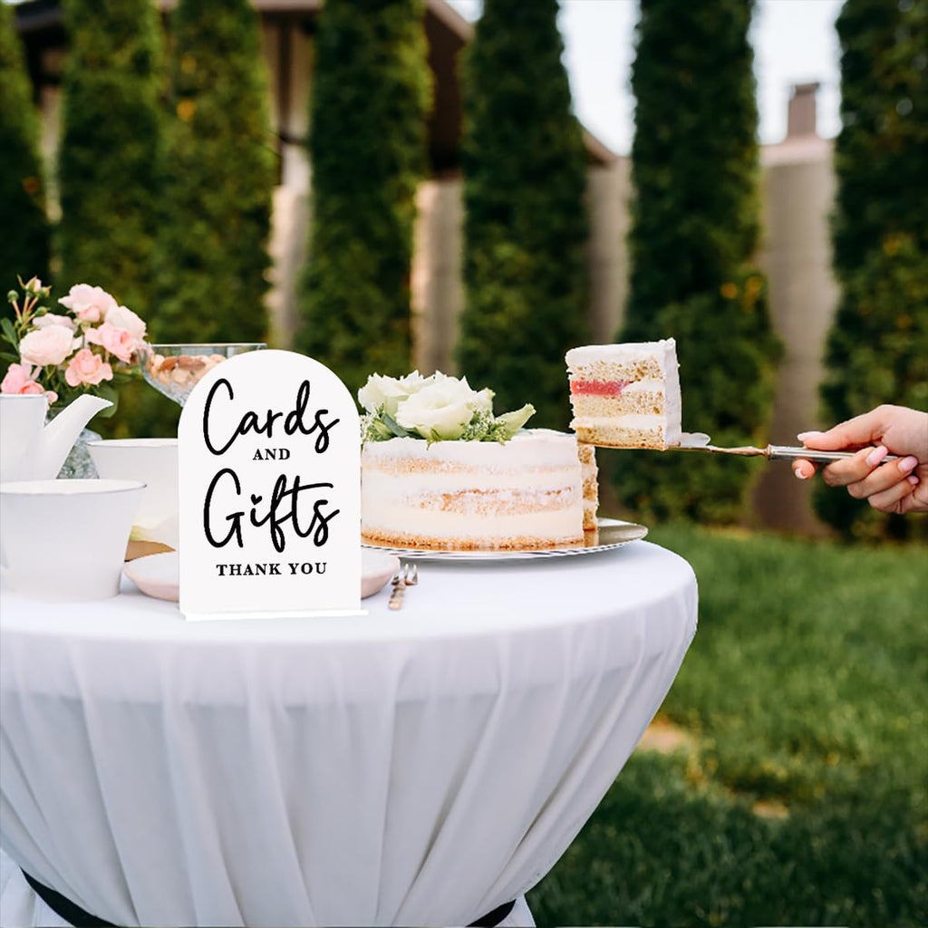 White Acrylic Wedding Cards & Gifts Sign