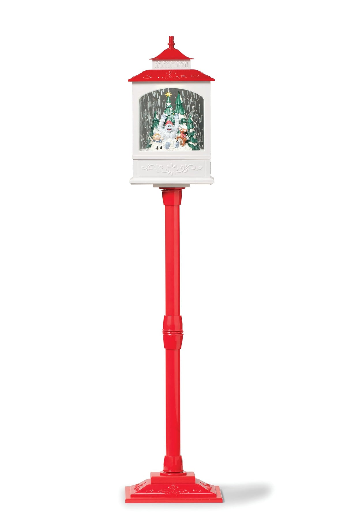 Musical Reindeer Snowblowing Lamp Post – 49"