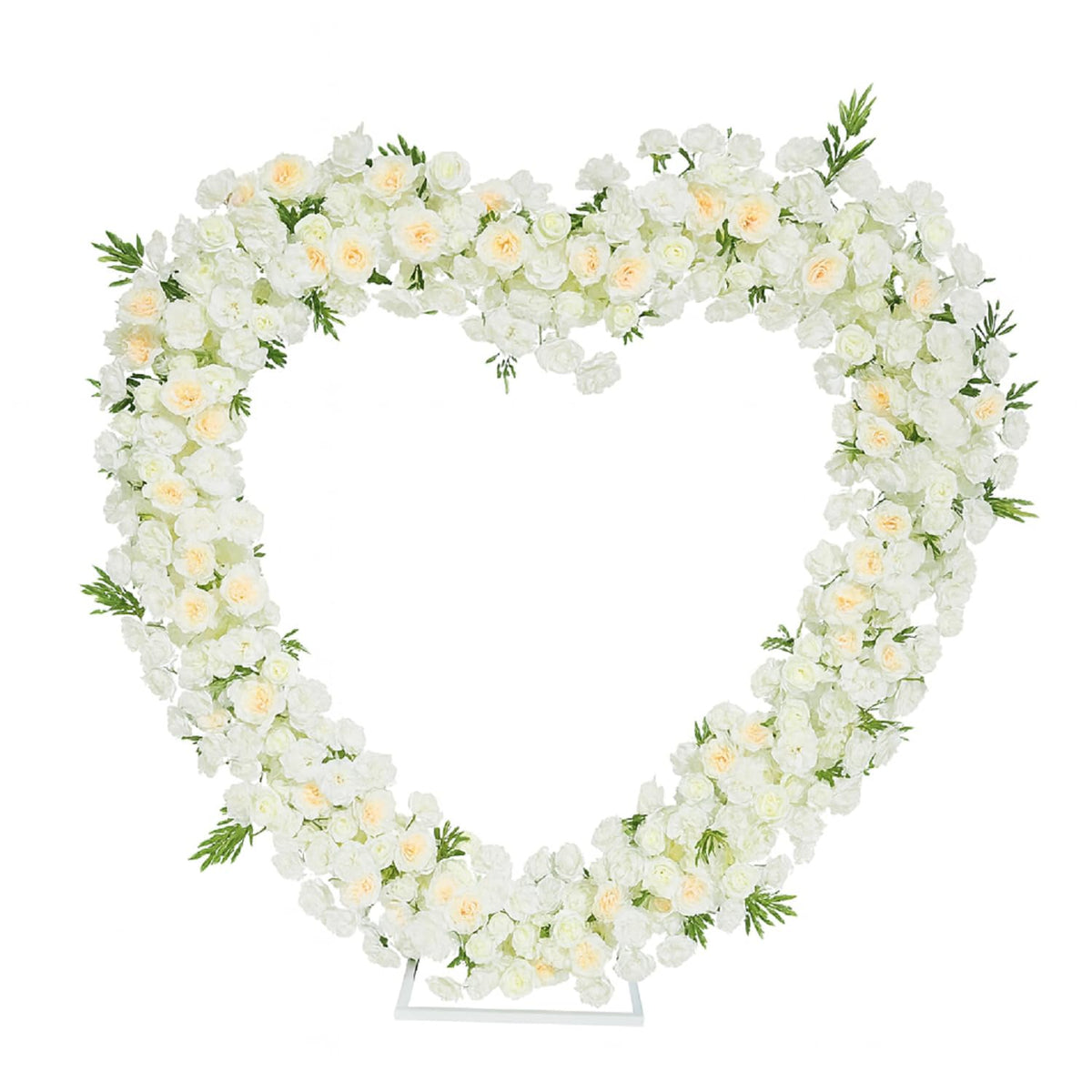 Heart-Shaped Floral Wedding Arch – Champagne White