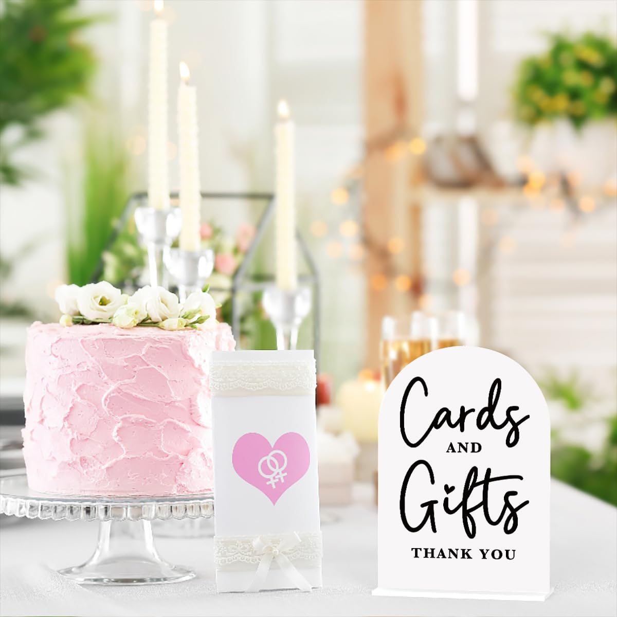 White Acrylic Wedding Cards & Gifts Sign