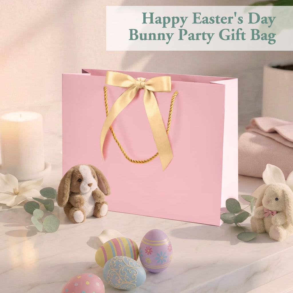 Pink Paper Gift Bags with Handles – 240 Pieces