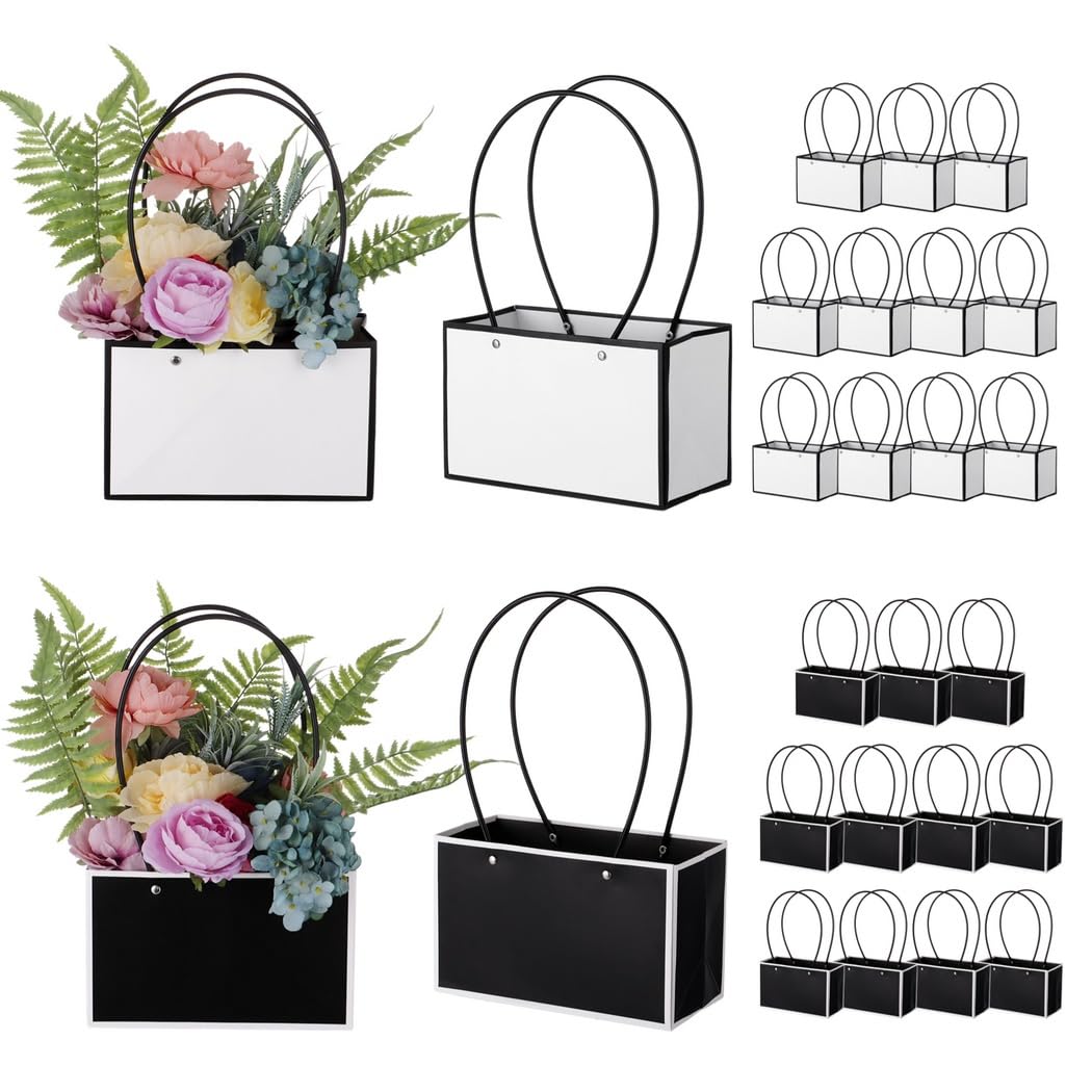 Flower Bouquet Gift Bags with Handles – 24 Pieces