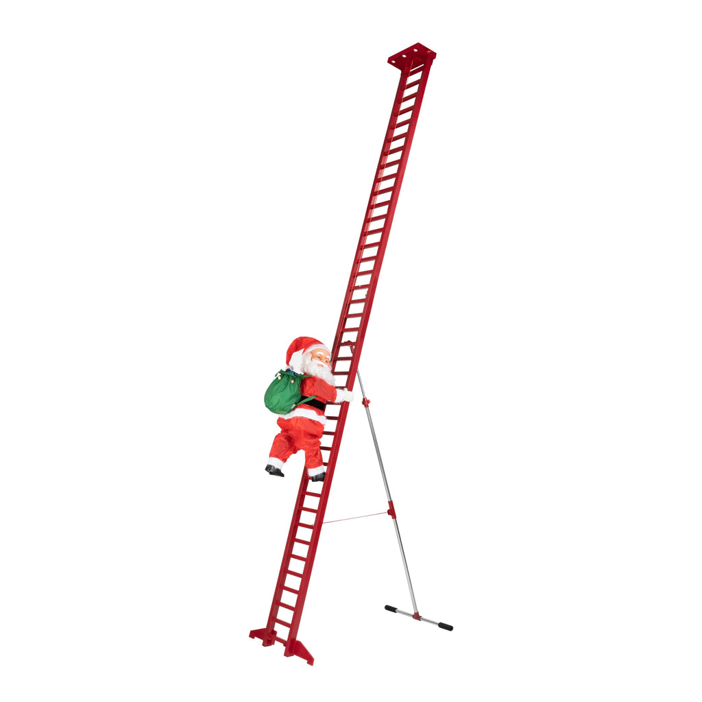Musical Animated Climbing Santa with LED Lights – 10 ft
