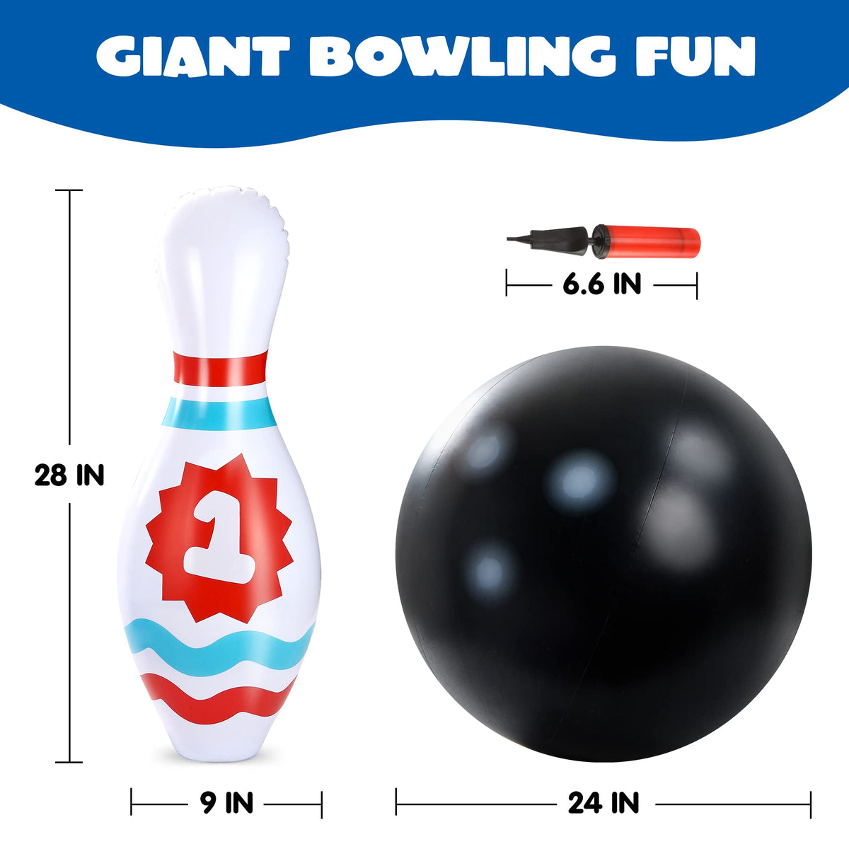 Giant Inflatable Bowling Party Game Set