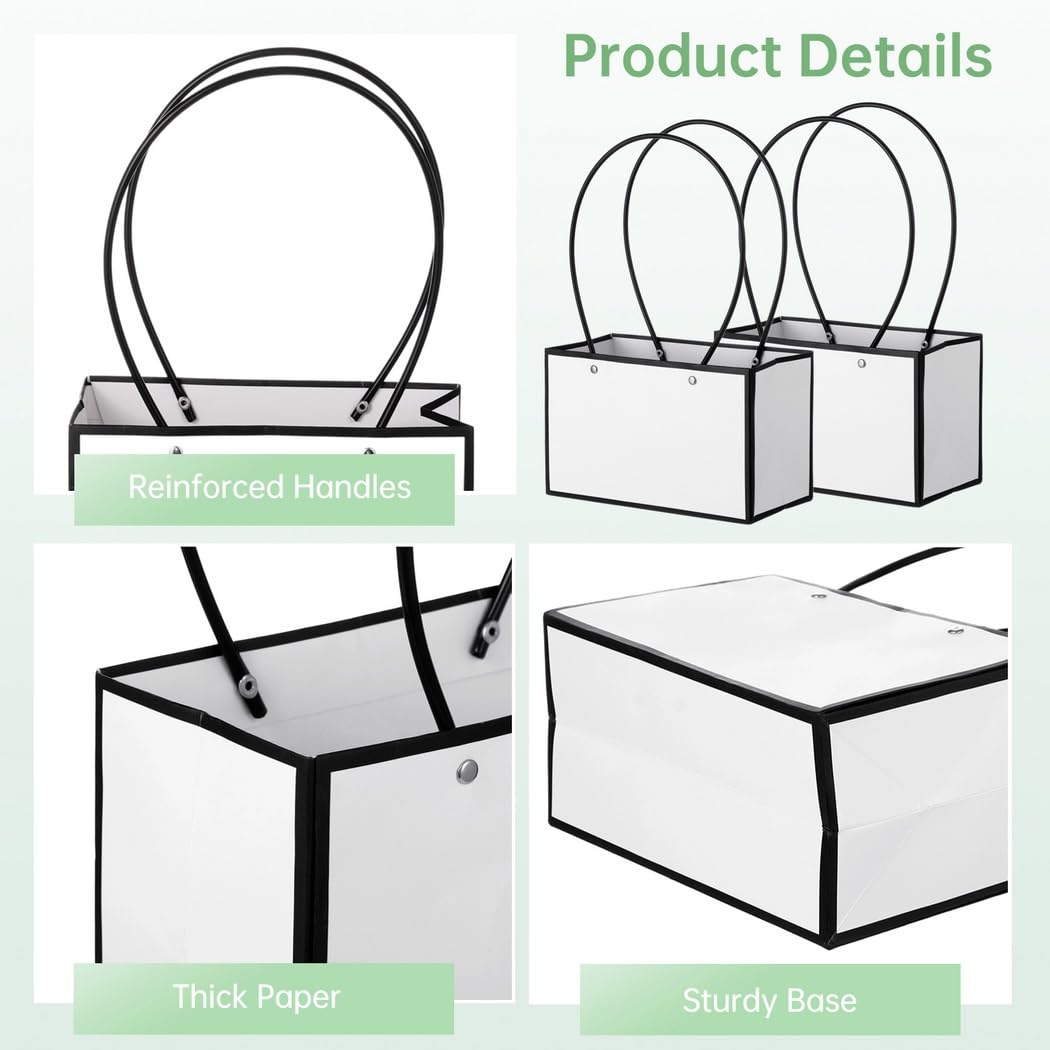 Flower Bouquet Gift Bags with Handles – 24 Pieces