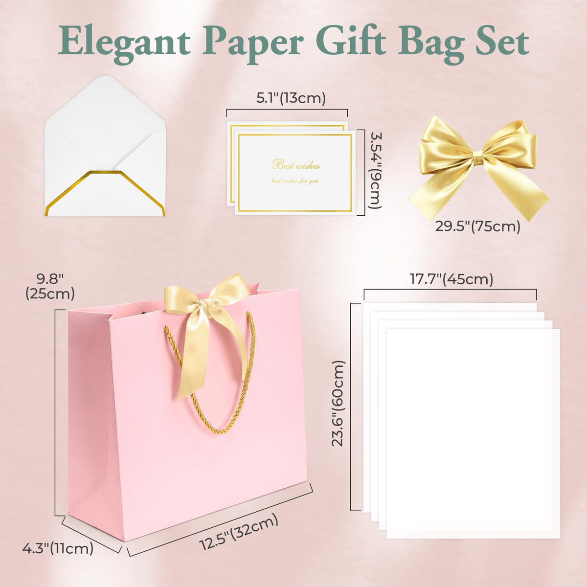 Pink Paper Gift Bags with Handles – 240 Pieces