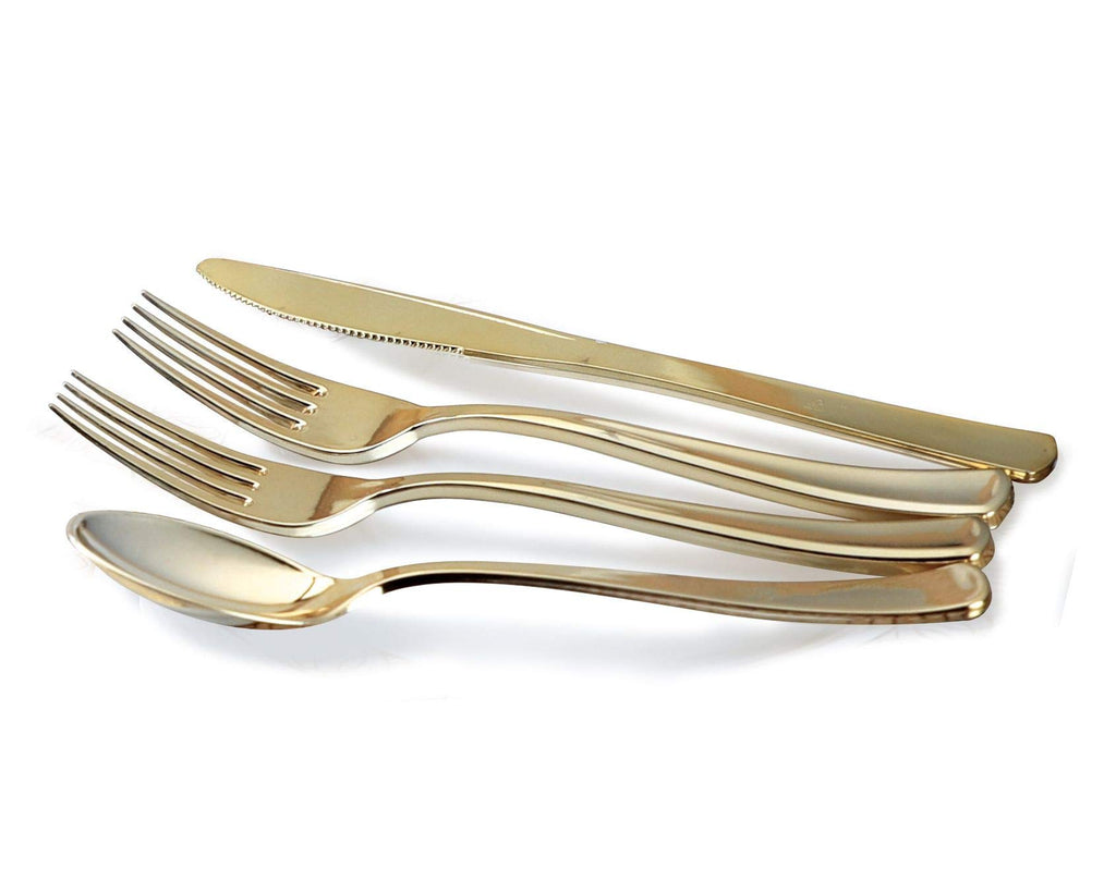 Light Pink & Gold Disposable Dinnerware Set – 960 Pieces