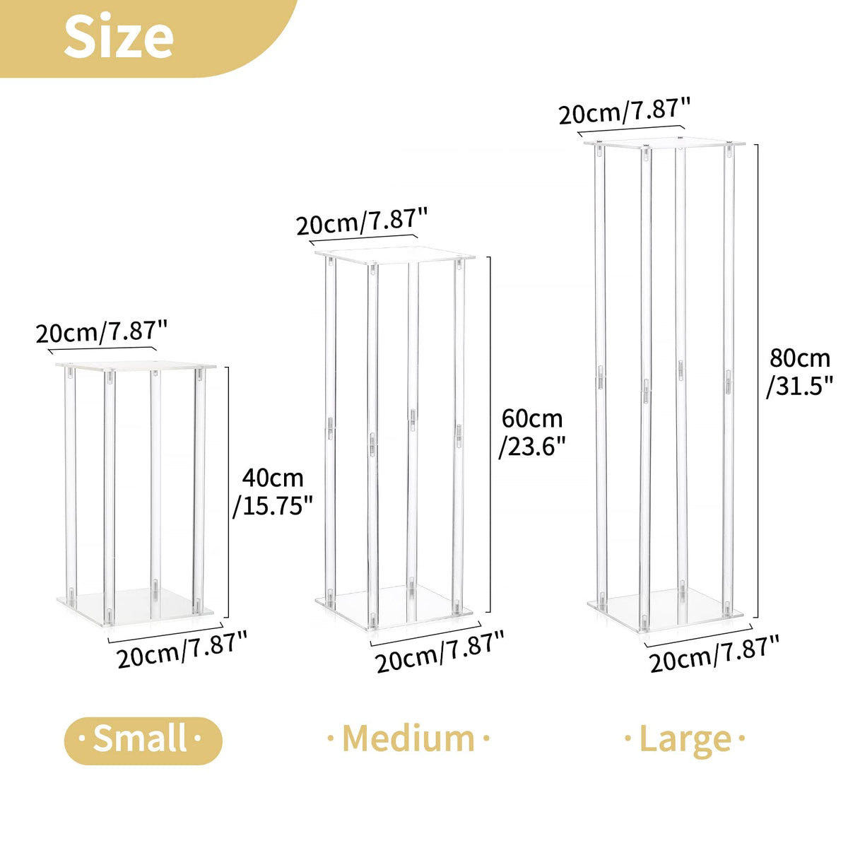 Tall Geometric Acrylic Flower Vase Centerpiece