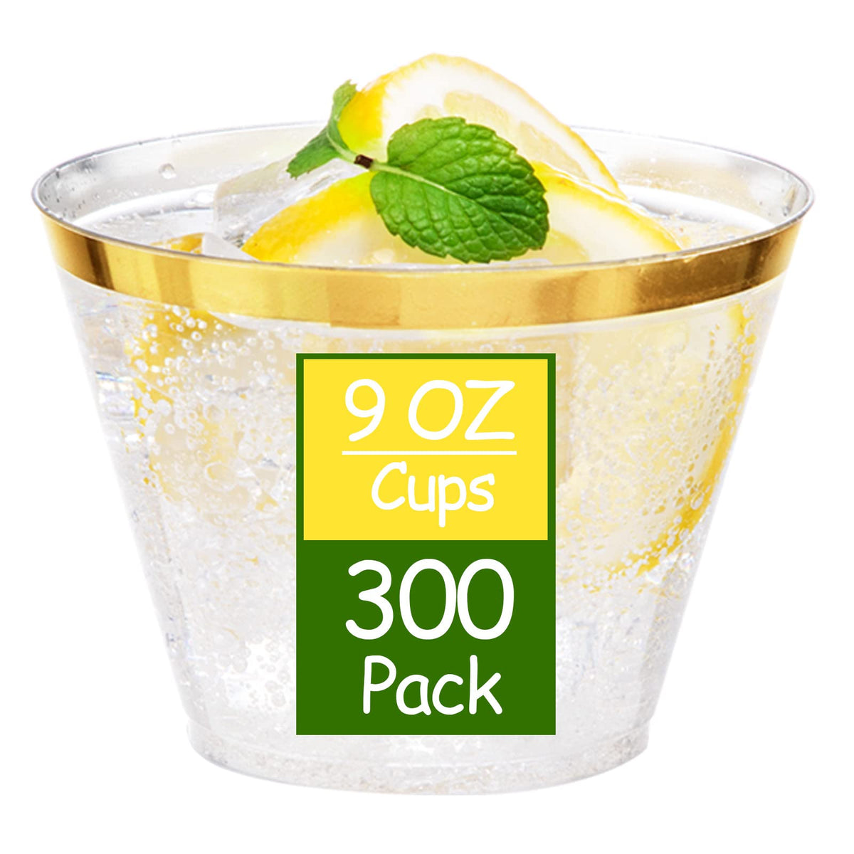 Gold Party Cups & Ribbed Martini Glasses – 312 Pieces