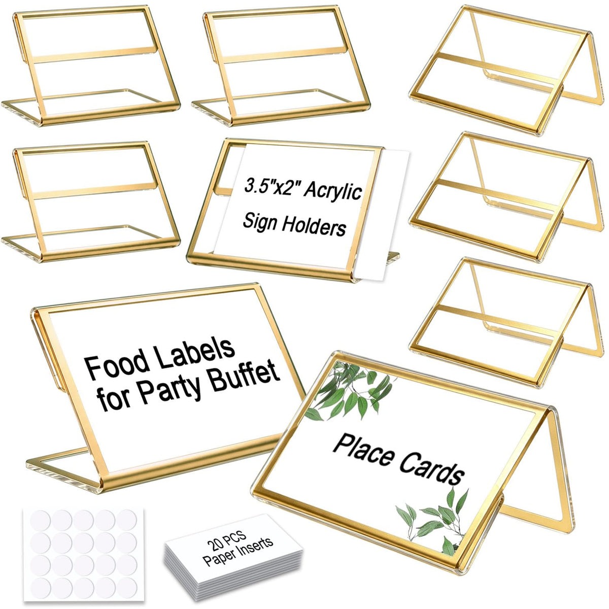Acrylic Buffet Food Label Holders – 20 Pieces