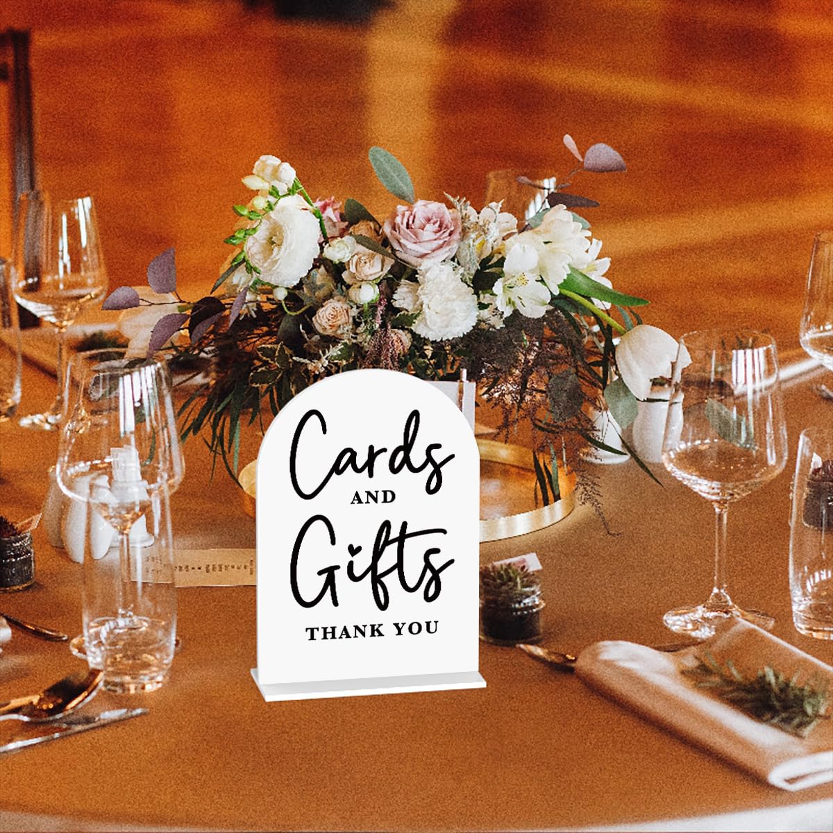 White Acrylic Wedding Cards & Gifts Sign