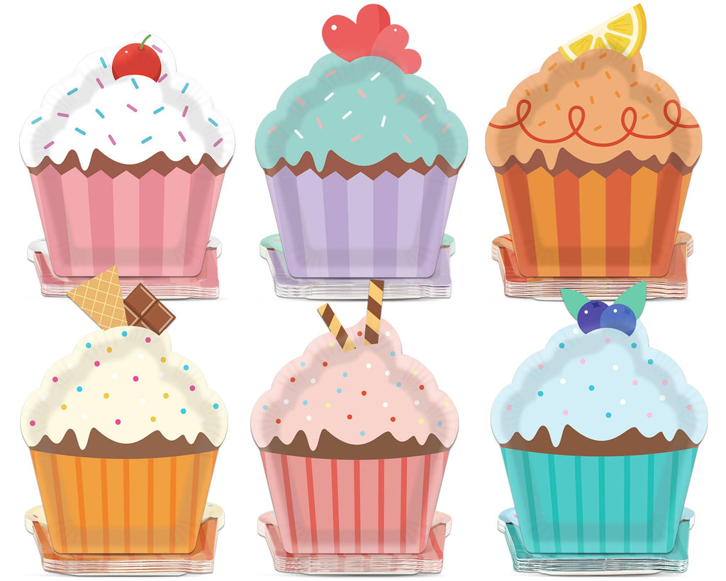 Cupcake-Shaped Dessert Plates – 60 Pieces