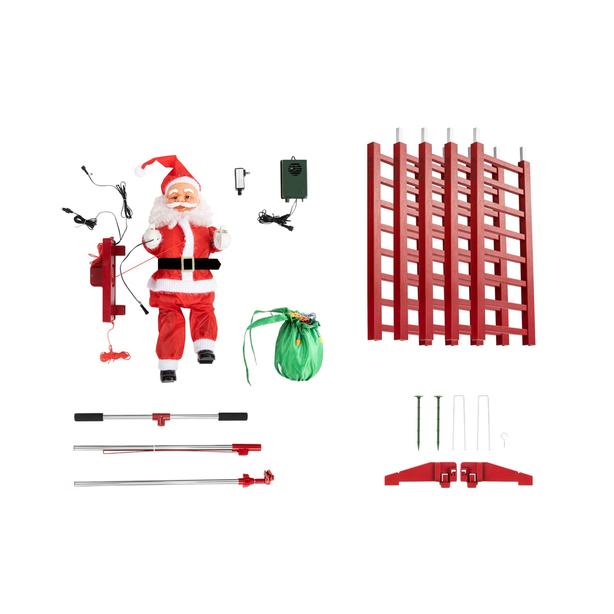 Musical Animated Climbing Santa with LED Lights – 10 ft