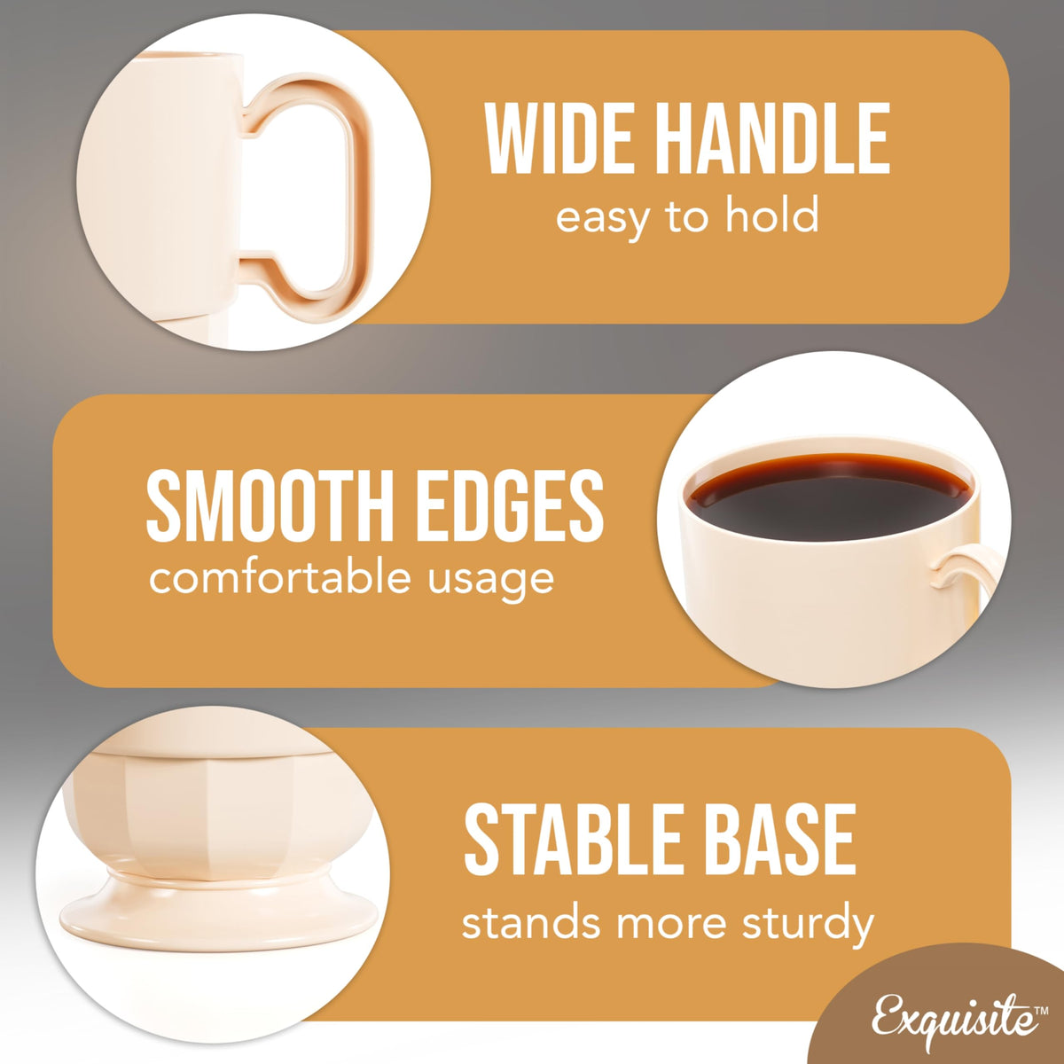 Exquisite Ivory 8 Oz Coffee Cups With Handles 80 Pack Disposable