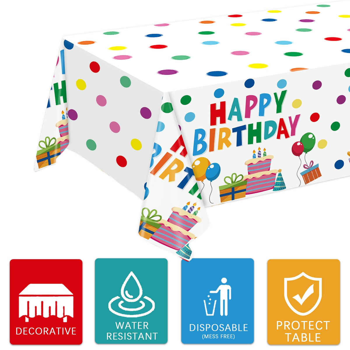 Colorful Birthday Party Decoration & Tableware Set – 24 Guests
