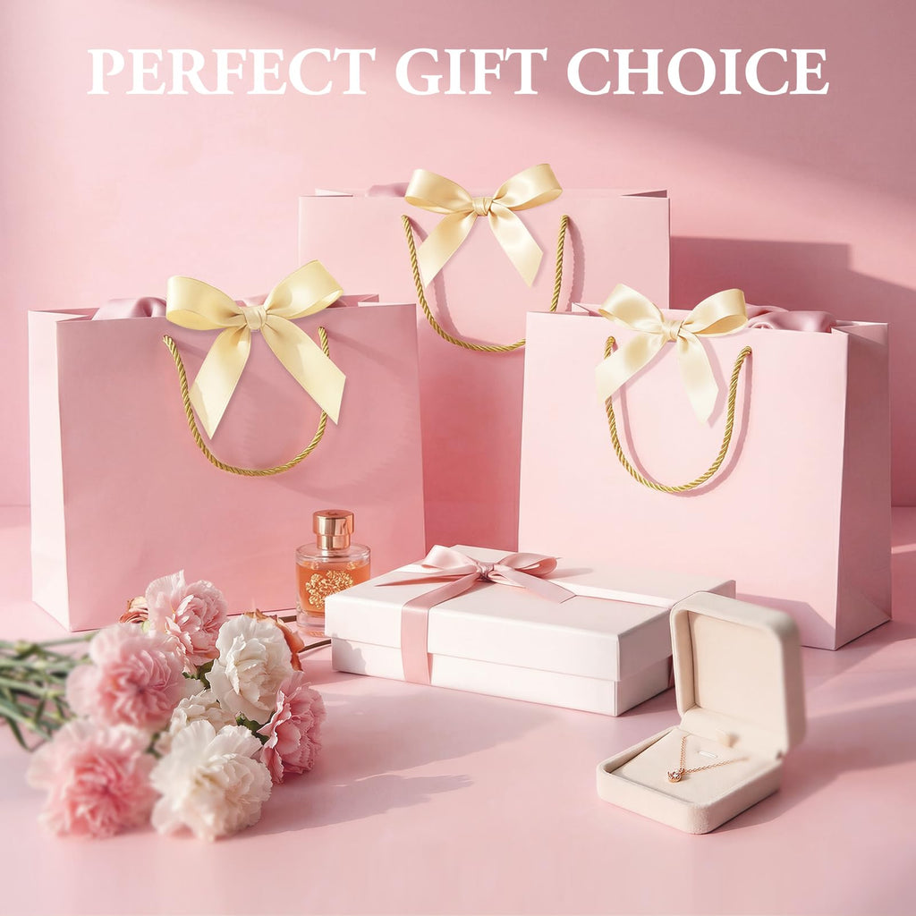 Pink Paper Gift Bags with Handles – 240 Pieces