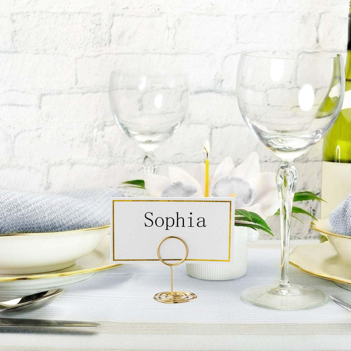 Mini Table Number Holders & Place Cards – 24 Sets