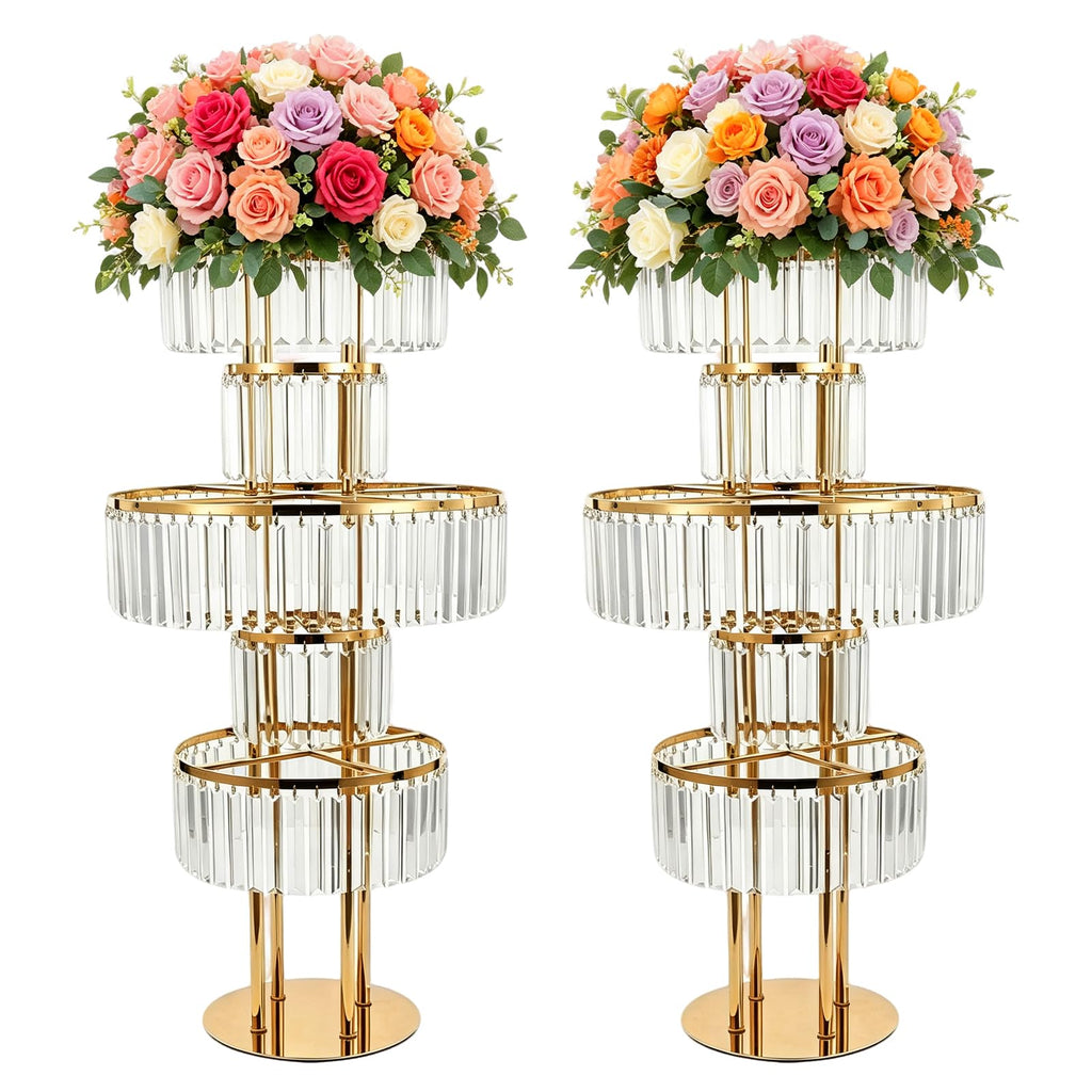 Crystal Wedding Flower Stands – 2 Pieces