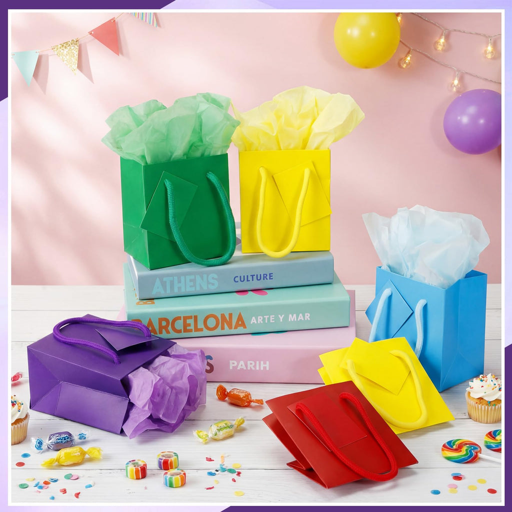 Colorful Mini Kraft Gift Bags – 200 Pieces