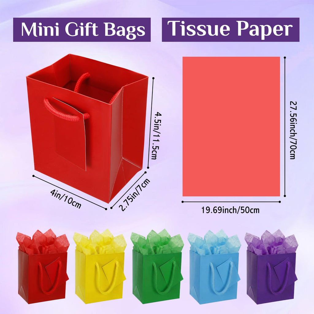 Colorful Mini Kraft Gift Bags – 200 Pieces
