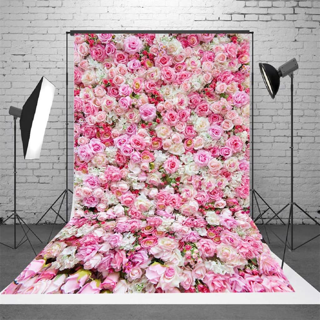 3D Rose Flower Wall Backdrop – 5 × 7 ft