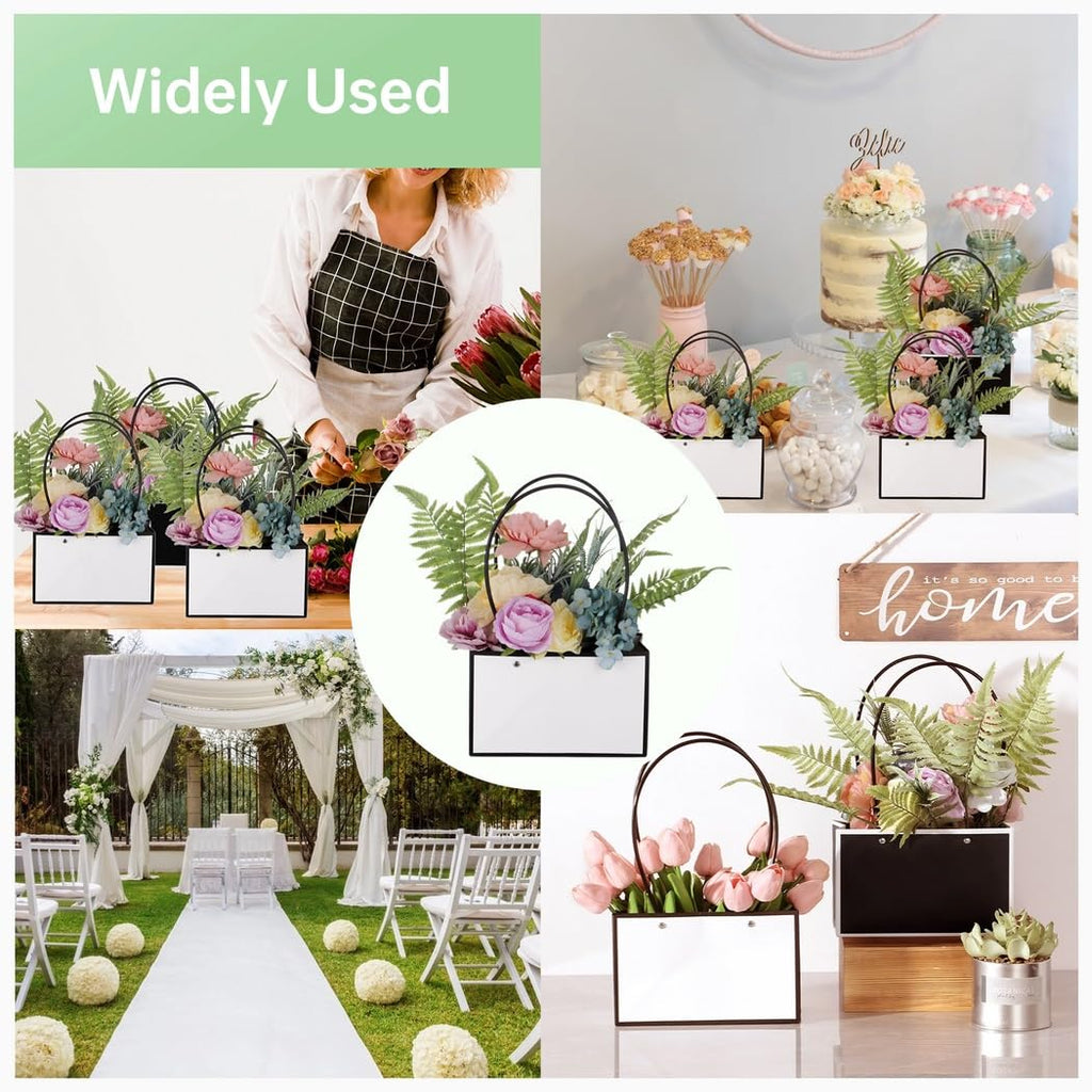 Flower Bouquet Gift Bags with Handles – 24 Pieces