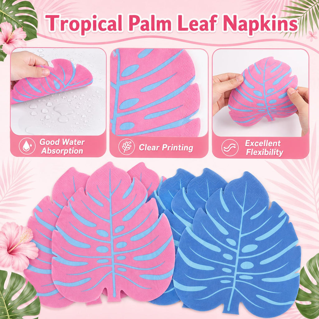 Tropical Hibiscus Party Plates & Napkins – 60 Pieces