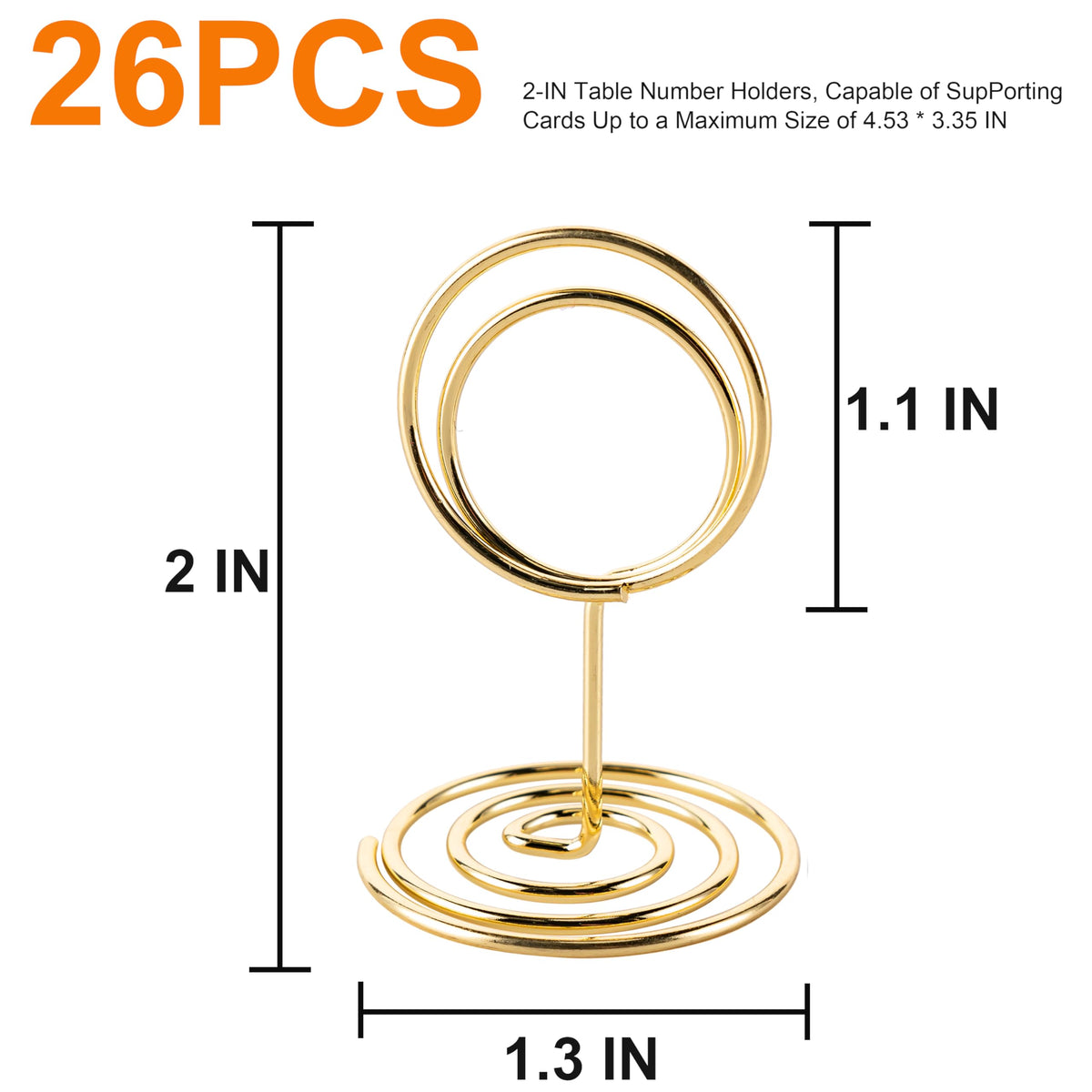 Gold Table Number & Place Card Holders – 26 Pieces