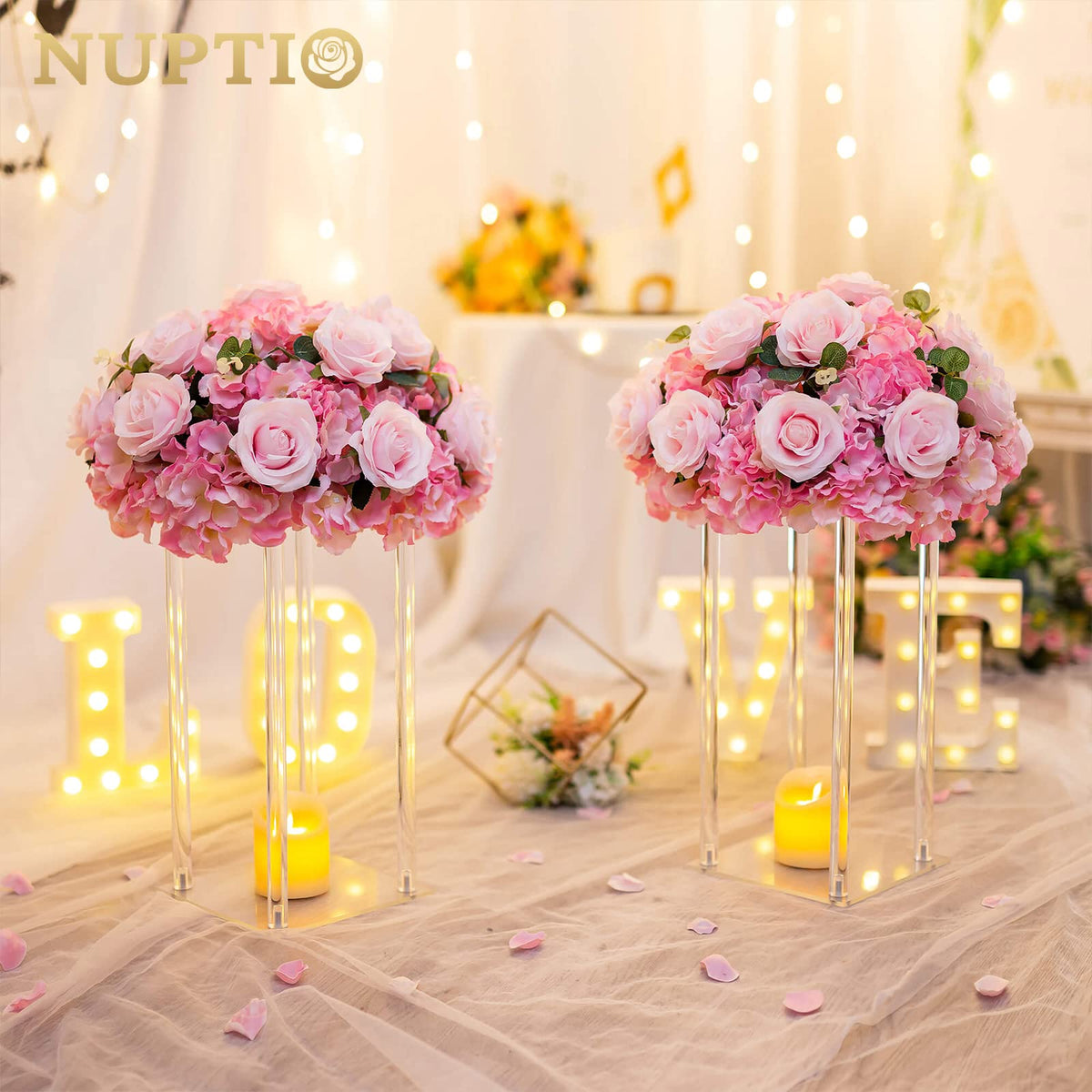 Tall Geometric Acrylic Flower Vase Centerpiece