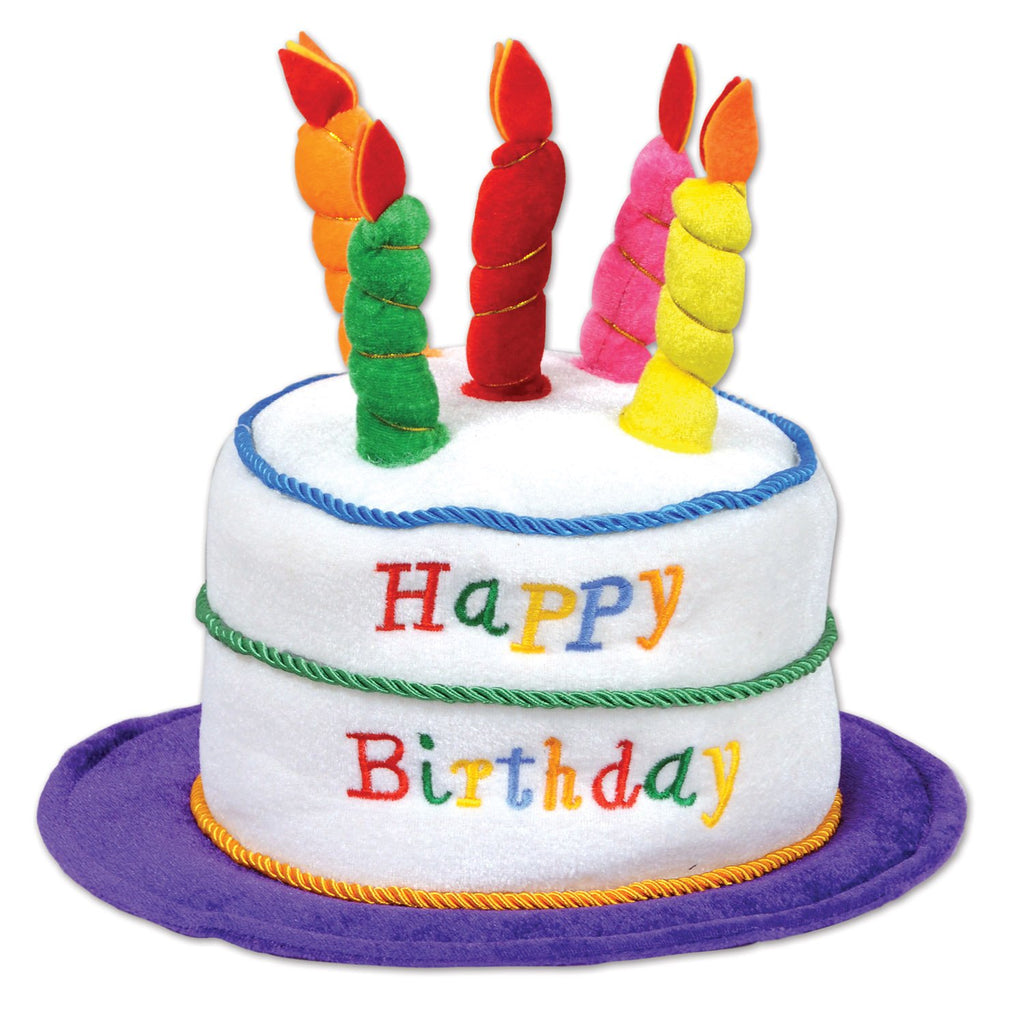 Plush Birthday Cake Party Hats – 2 Pieces