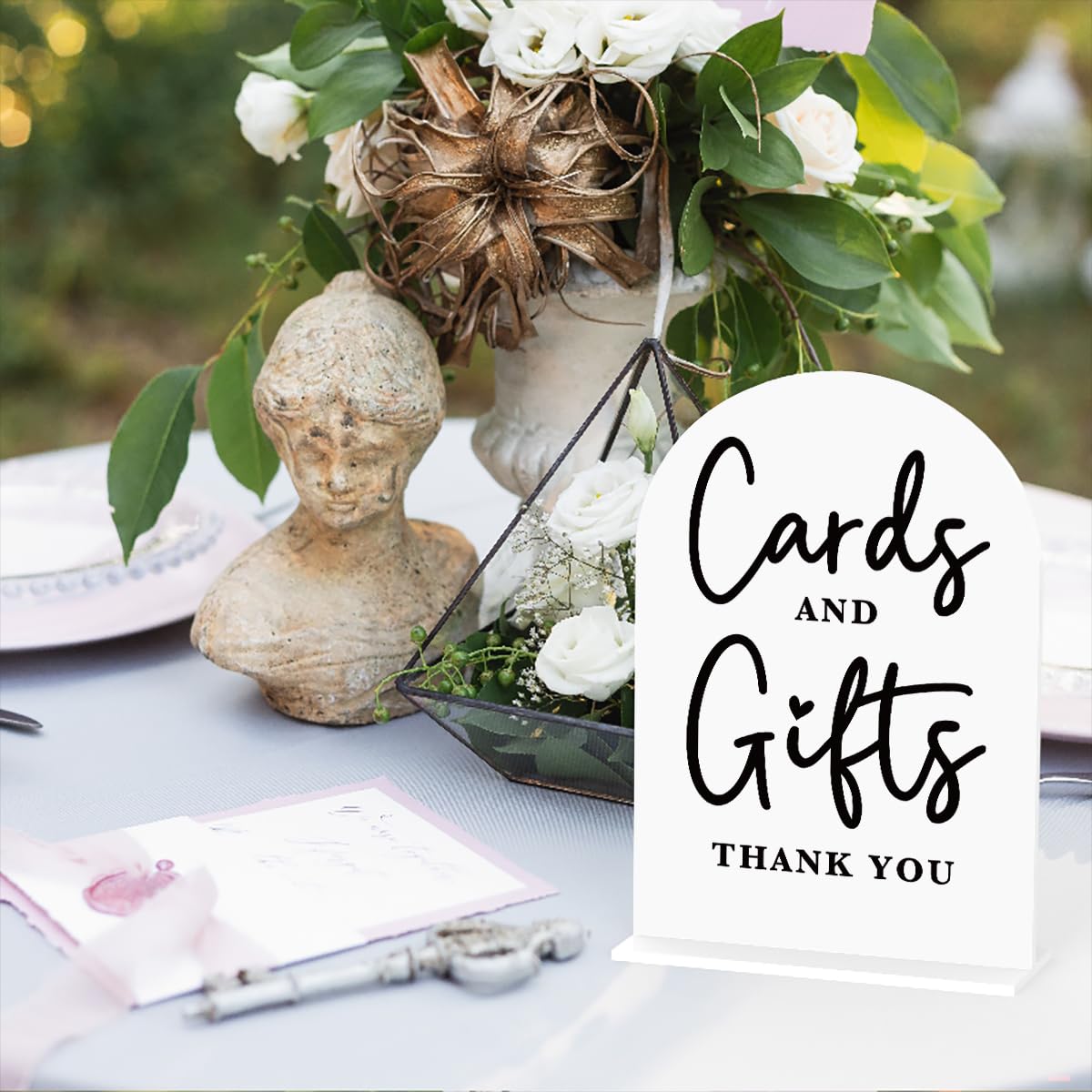 White Acrylic Wedding Cards & Gifts Sign