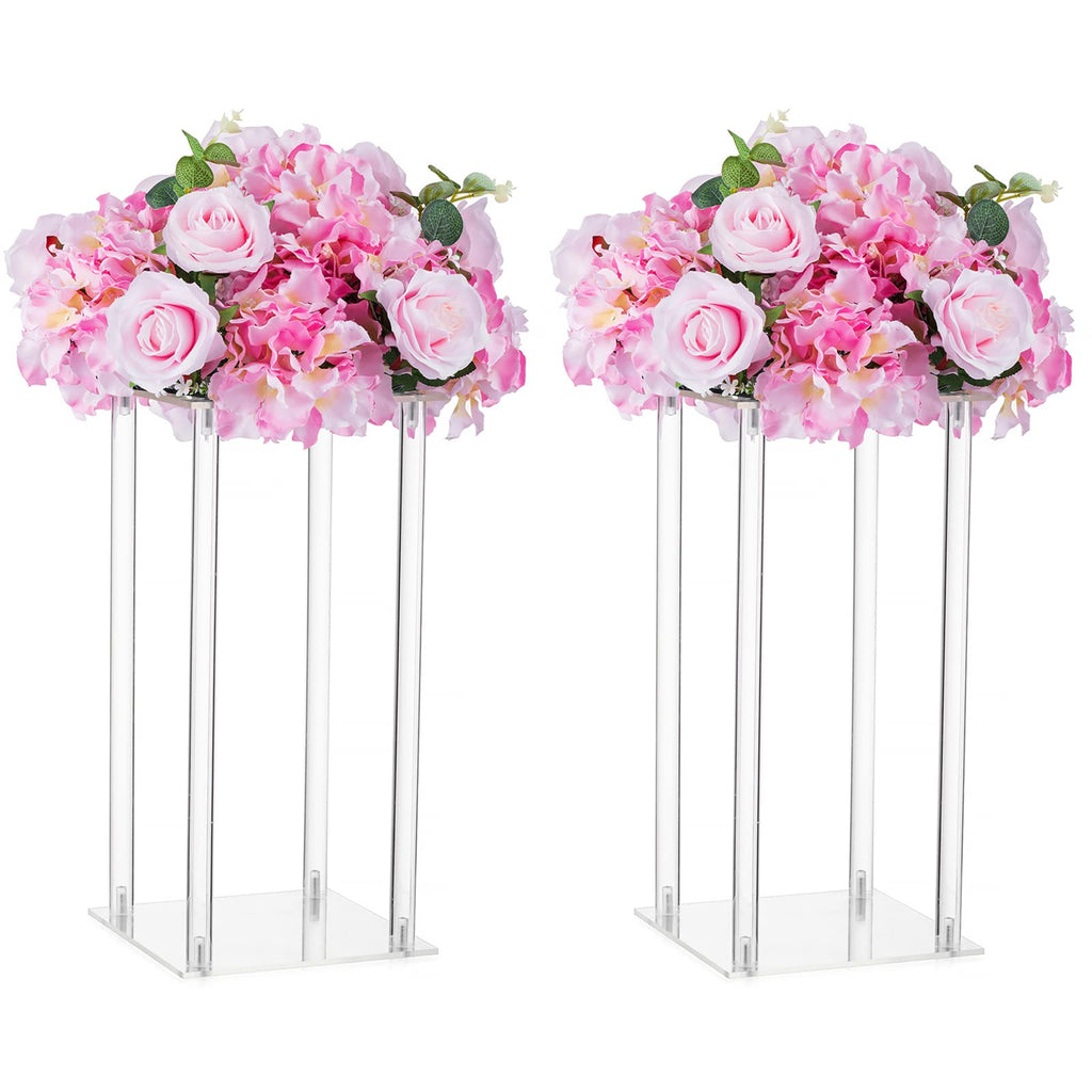 Tall Geometric Acrylic Flower Vase Centerpiece