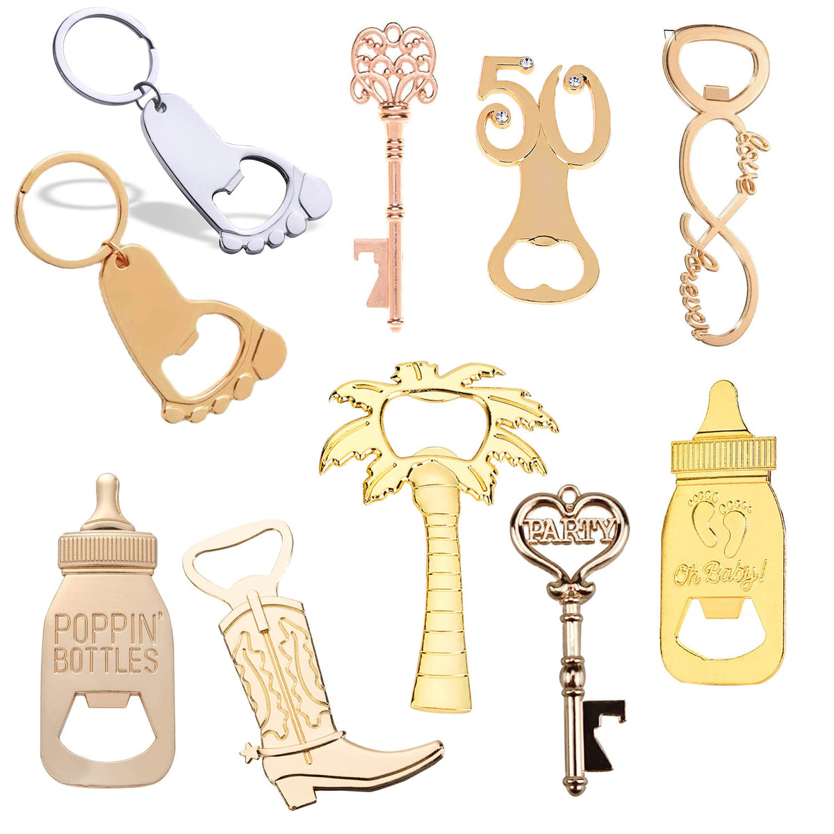 Bottle Opener Keychain Party Favors – 60 Pieces